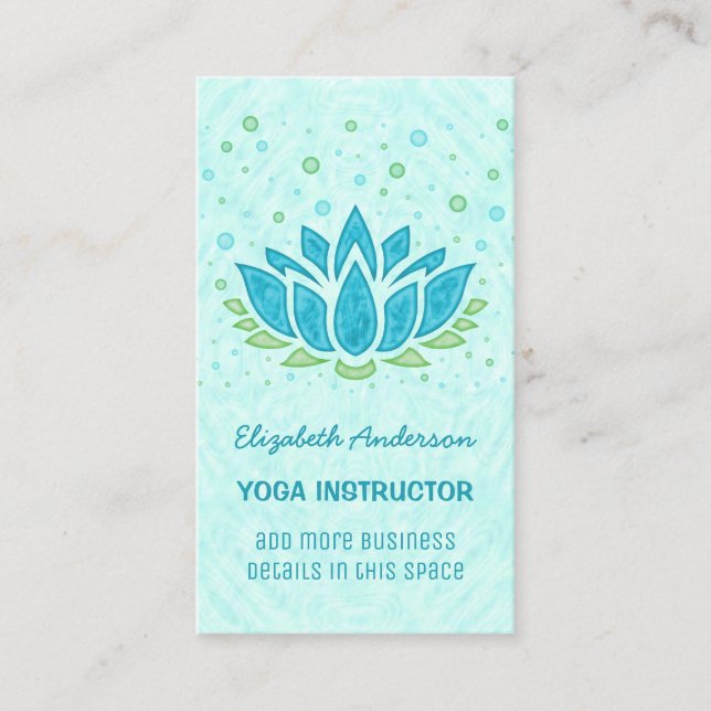 Yoga-Instruktor| Blue Lotus Blume Zen Meditation Visitenkarte (Vorderseite)