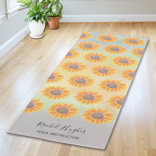 Yoga-Instruktor für Sonnenblumen Yogamatte