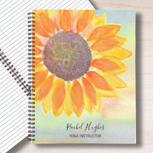 Yoga-Instruktor Sonnenblume personalisieren Notebo Notizbuch