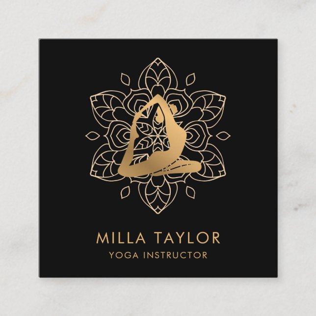 Yoga-Instruktor, Yoga-Pose, Fitness Quadratische Visitenkarte (Vorderseite)