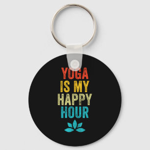 Yoga ist meine glückliche Stunde Meme Vintage Lust Schlüsselanhänger
