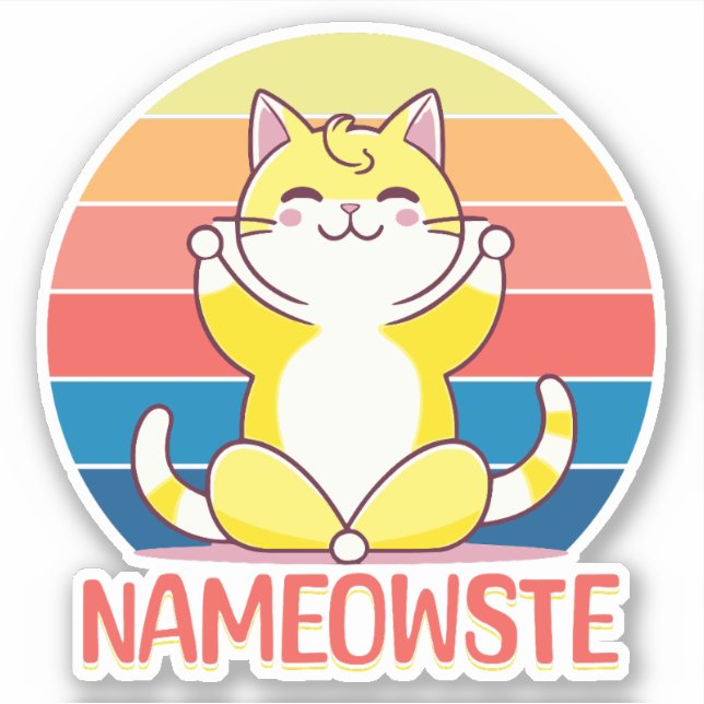 Yoga-Katze Aufkleber (Vorderseite)