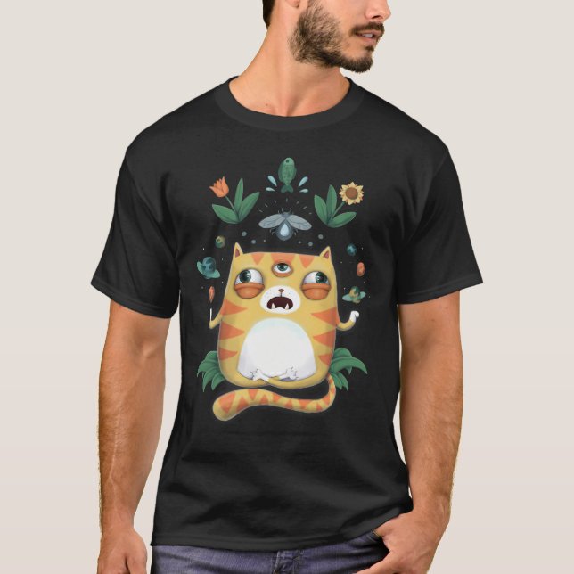 Yoga-Katze Gott T-Shirt (Vorderseite)