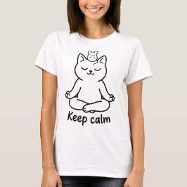 Yoga-Katze-Lotus-Position-Zen-Silhouette-Namaste-F T-Shirt