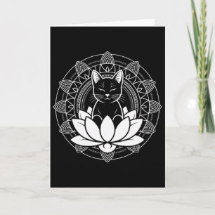 Yoga-Katze-Lotusblume-Achtsamkeit-Meditations-T-Sh Karte