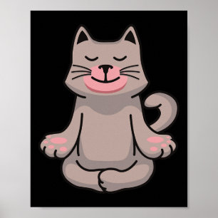 Yoga-Katze Meditation Namaste-Geschenk Poster