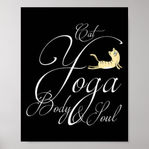 Yoga Katze Namaste Om Meditation Sport Karma Lusti Poster