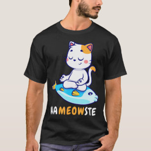 Yoga-Katze Nameowste Meditation Zen Kätzchen Namas T-Shirt
