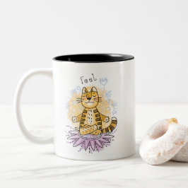 Yoga-Katze Zweifarbige Tasse