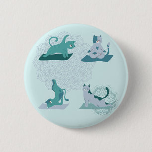Yoga-Katzen Button