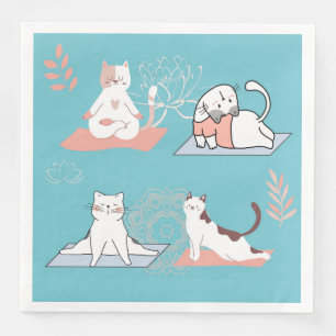 Yoga-Katzen Serviette