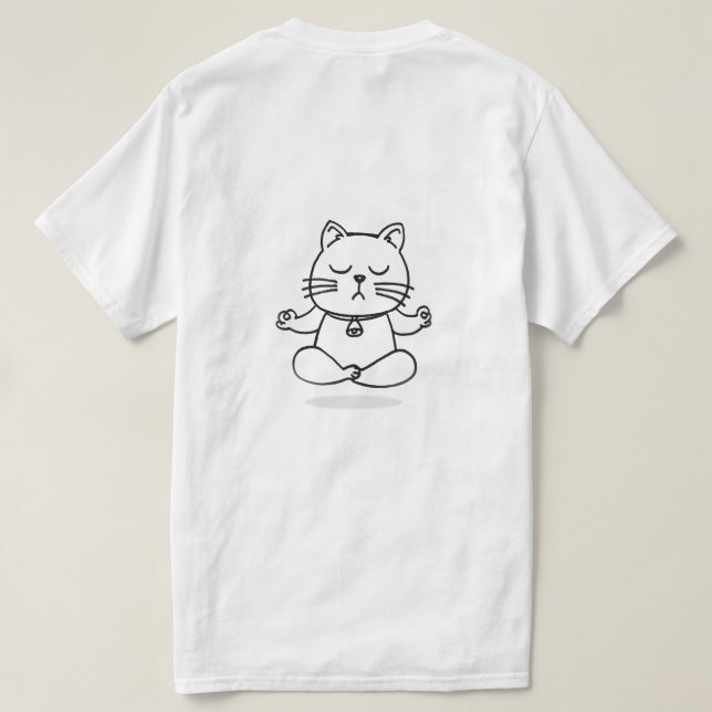 Yoga Katzenmeditation T-Shirt (Design Rückseite)
