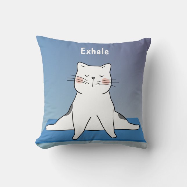 Yoga-Katzenwirbelkissen, 16 Zoll x 16 Zoll, Ausatm Kissen (Vorderseite)