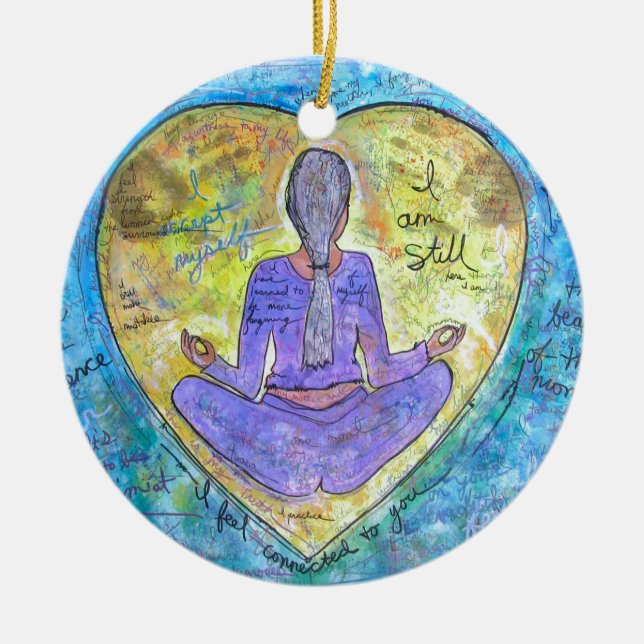 Yoga Keramik Ornament (Vorne)