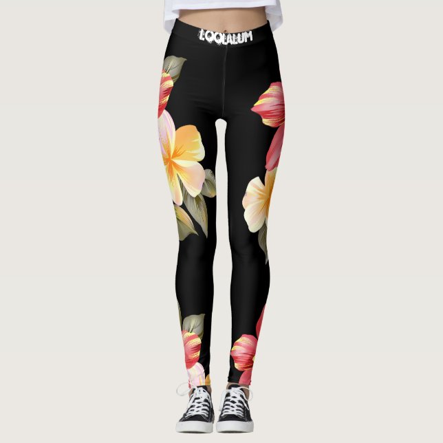 Yoga keucht Blumen Leggings (Vorderseite)