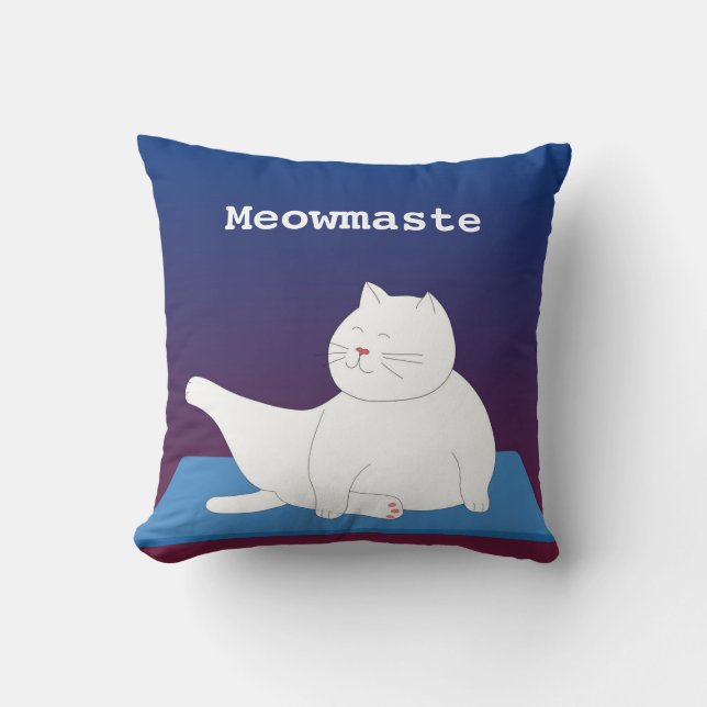 Yoga Kitty Throw Kissen, 16 Zoll x 16 Zoll Kissen (Vorderseite)