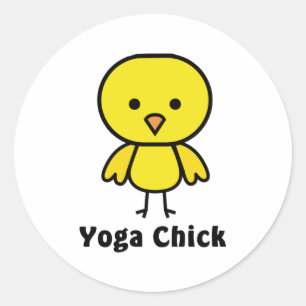 Yoga-Küken Runder Aufkleber