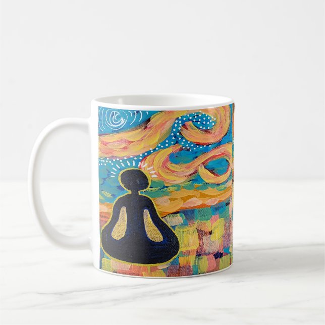 Yoga Kunst, Dichtung und Musik Kaffeetasse (Links)