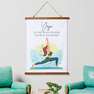 Yoga-Kunst im Krieg - Individuell gestaltete Inspi Wandteppich Mit Holzrahmen