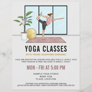 Yoga-Kurse Tänzerpose Yoga-Lehrer Unterricht Flyer