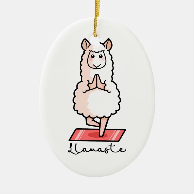 Yoga-Lama - Llamaste Keramikornament (Vorne)