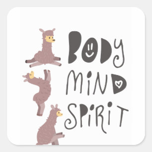 Yoga Lamas Quadratischer Aufkleber