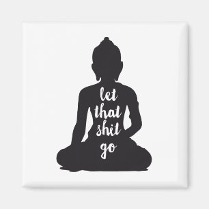 Yoga Lass Los Meditieren Silhouette Buddha Yoga W Magnet