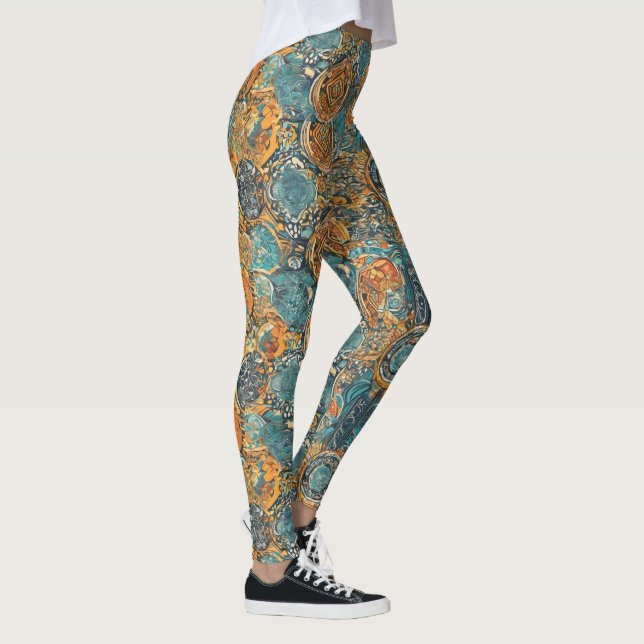 Yoga-Leggings mit einzigartigem Muster Leggings (Rechts)