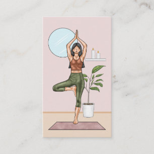 Yoga-Lehrer Baum-Pose Balance Fitness-Trainer Visitenkarte