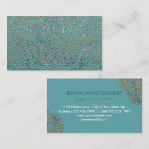 Yoga-Lehrer Boho   eleganter aquamariner Visitenkarte