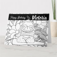 Yoga-Lehrer Faultier Geburtstag Floral Malbuch