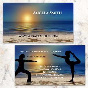 Yoga-Lehrer-Geschäftskarte Sunset Beach Visitenkarte