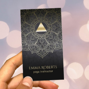 Yoga-Lehrer Gold Dreieck Lotus Mandala Visitenkarte