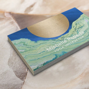 Yoga-Lehrer Gold Kreis Teal Blau Achat Visitenkarte