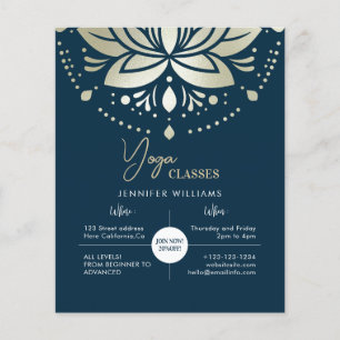 Yoga-Lehrer-Kurse Gold-Lotus-Mandala-Blume Flyer