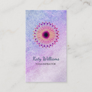 Yoga-Lehrer-Lotos-Blumewatercolor-Heilen Visitenkarte