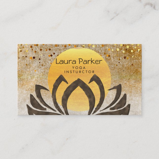 Yoga-Lehrer-Lotos-BlumeWatercolor holistisch Visitenkarte (Vorderseite)