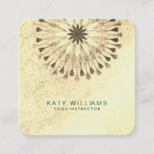 Yoga-Lehrer-Lotos-BlumeWatercolor Vintag Quadratische Visitenkarte