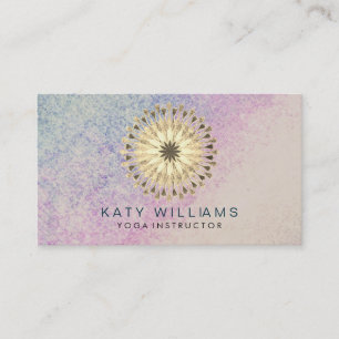 Yoga-Lehrer-Lotos-BlumeWatercolor Vintag Visitenkarte