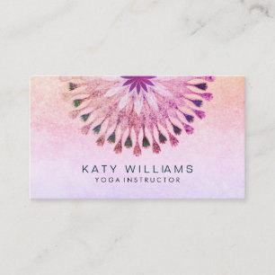 Yoga-Lehrer-Lotos-BlumeWatercolorrosa Visitenkarte