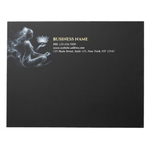 Yoga-Lehrer Lotus-Meditationspose Glühender Nebel Notizblock