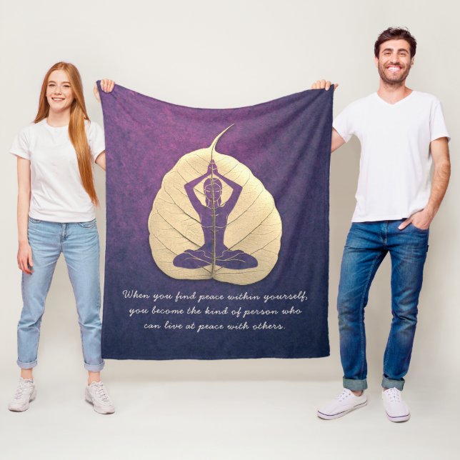 Yoga Lehrer Meditation Pose Bodhi Leaf Cut Quotes Fleecedecke (Beispiel)