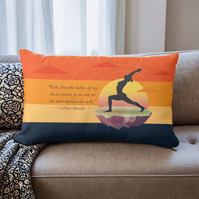 Yoga Lehrer Meditation Pose Floating Island Quote Lendenkissen (Von Creator hochgeladen)