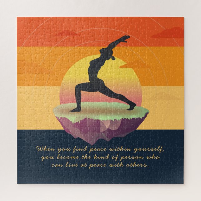 Yoga Lehrer Meditation Pose Floating Island Quote Puzzle (Vertikal)
