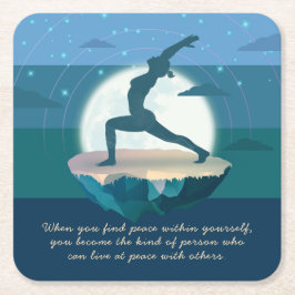 Yoga Lehrer Meditation Pose Floating Island Quote Rechteckiger Pappuntersetzer