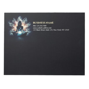 Yoga-Lehrer Meditation Pose Leuchtender Nebel Lotu Notizblock