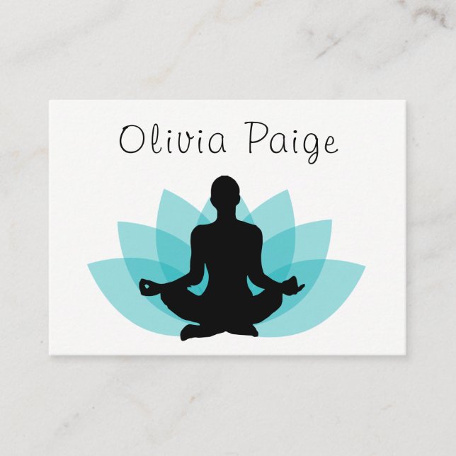 Yoga-Lehrer-Meditations-Lotos-Blume weiblich Visitenkarte (Vorderseite)