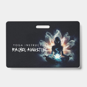 Yoga-Lehrer Meditationspose Leuchtender Nebel Lotu Ausweis