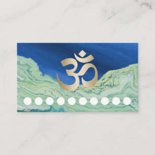 Yoga-Lehrer-OM-Symbol-Türkis u. blaue Loyalität Treuekarte
