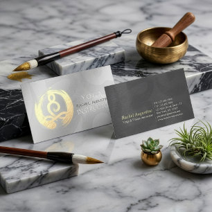 Yoga-Lehrer Silber Gold Meditation Pose ZEN OM Visitenkarte